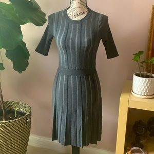 BR Pull on sweater dress with pleated skirt
